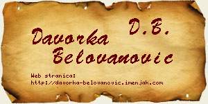 Davorka Belovanović vizit kartica